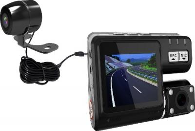 Автомобильный видеорегистратор Recordeye DC770 - общий вид с выносной камерой