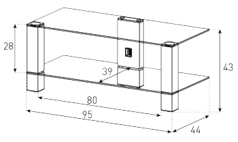 Тумба Sonorous PL 3415-C-HBLK - габариты