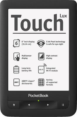 Электронная книга PocketBook Touch Lux 623 (Black) - фронтальный вид