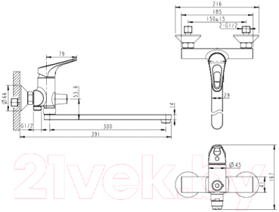 Смеситель Bravat Drop-D F648162C-LB