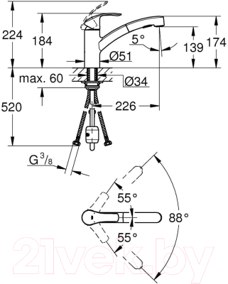 Смеситель GROHE Eurosmart 30305000