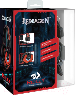 Наушники-гарнитура Redragon Ridley / 64204 (красный/черный)