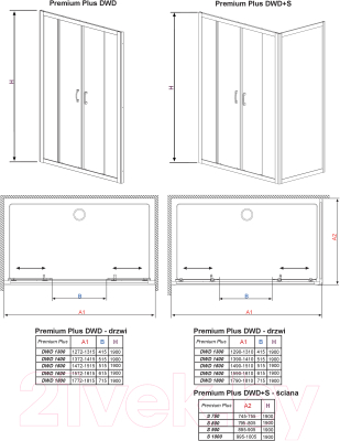 Душевая дверь Radaway Premium Plus DWD / 33393-01-01N