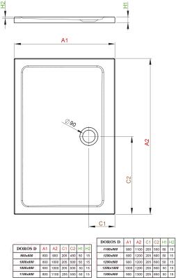 Душевой поддон Radaway Doros Compact D800x1000 / SDRD1080-05