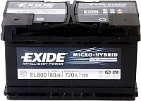 Автомобильный аккумулятор Exide Micro-Hybrid ECM EL800 (80 А/ч) - 