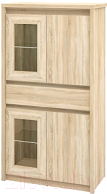 Шкаф с витриной Мебель-Неман Палермо МН-033-05 (дуб сонома)