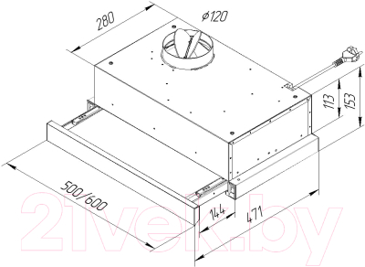 Вытяжка телескопическая Pyramida TL 60 Slim IV