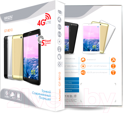 Планшет Ginzzu GT-8010 16GB LTE rev.2 (серебристый)