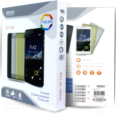 Планшет Ginzzu GT-7105 8GB 3G (золото)