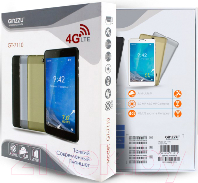 Планшет Ginzzu GT-7110 8GB LTE (черный)