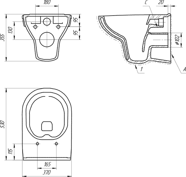 Унитаз подвесной Cersanit City New Clean On (S-MZ-CITY-COn-S-DL-w)