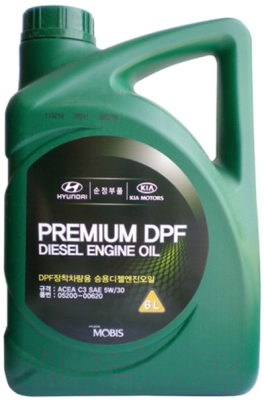 Моторное масло Hyundai/KIA Premium DPF Diesel 5W30 / 0520000620 (6л)