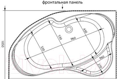 Ванна акриловая Aquanet Allento 170x100 L (с каркасом)