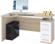 Письменный стол Сокол-Мебель КСТ-104.1 (правый, дуб сонома/белый) - 