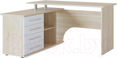 Компьютерный стол Сокол-Мебель КСТ-109 (левый, дуб сонома/белый)