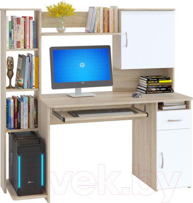 Компьютерный стол Сокол-Мебель КСТ-11.1 (дуб сонома/белый)