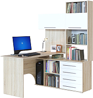Компьютерный стол Сокол-Мебель КСТ-14 (правый, дуб сонома/белый) - 