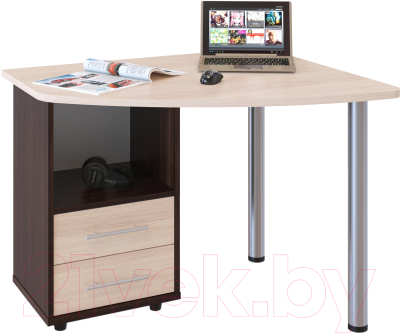 Письменный стол Сокол-Мебель КСТ-102 (левый, венге/беленый дуб)