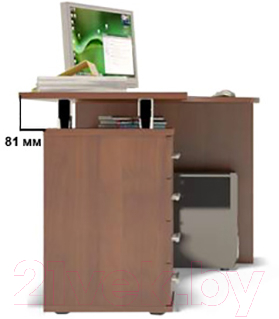 Письменный стол Сокол-Мебель КСТ-104.1 (левый, испанский орех)