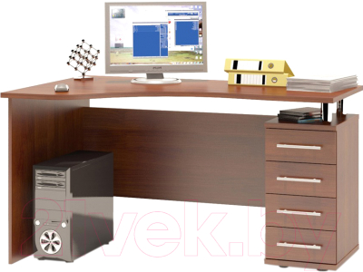 Письменный стол Сокол-Мебель КСТ-104.1 (правый, испанский орех)