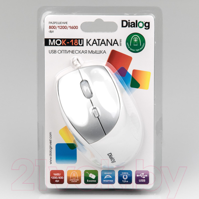 Мышь Dialog Katana MOK-18U (белый)