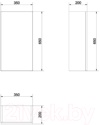 Шкаф-полупенал для ванной Cersanit Smart / P-SW-SMA/Wh