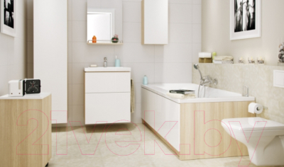 Шкаф-полупенал для ванной Cersanit Smart / P-KD-SMA/Wh - в интерьере 1