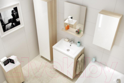 Шкаф-полупенал для ванной Cersanit Smart / P-KD-SMA/Wh - в интерьере 2