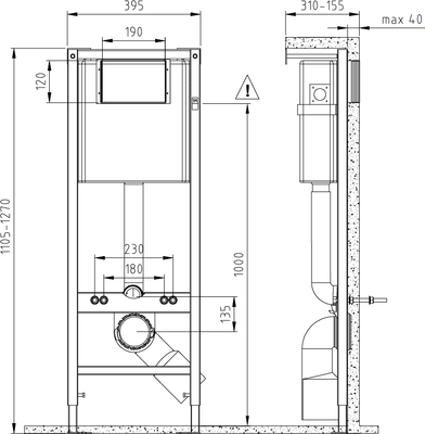 Инсталляция для унитаза Cersanit Vector S-IN-MZ-VECTOR