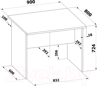 Письменный стол Сокол-Мебель СПР-02 (белый)