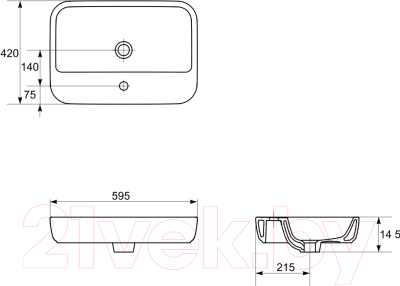 Умывальник Cersanit Caspia Square 60 (S-UM-CAS60/1-S-w)