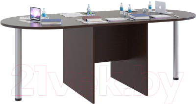 Стол для переговоров Сокол-Мебель СПР-04 (с брифинг-приставками, венге)