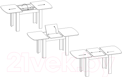 Обеденный стол Сокол-Мебель СО-3 (беленый дуб/венге)