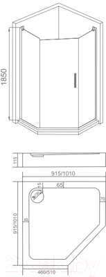 Душевой уголок Good Door Пандора PNT 90