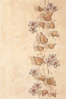 Декоративная плитка Beryoza Ceramica Лючия вьюнок бежевый (200x300)
