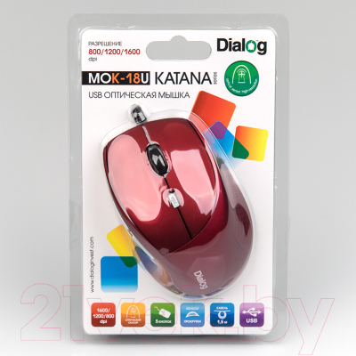 Мышь Dialog Katana MOK-18U (красный)