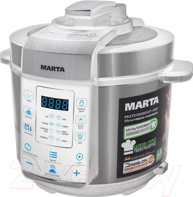 Мультиварка-скороварка Marta MT-4312 (белый/сталь)