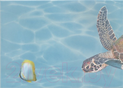 Элемент панно Beryoza Ceramica Лазурь Морской мир 3 бирюзовый (250x350)