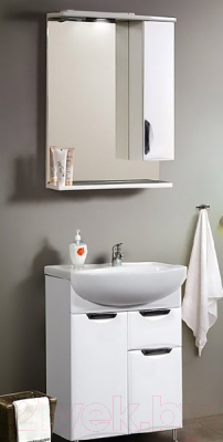 Шкаф с зеркалом для ванной Belux Сонет-Сити В60Ш (левый)