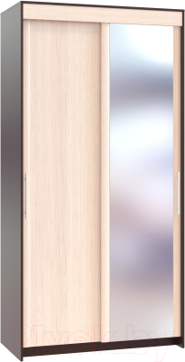 Шкаф Сокол-Мебель ШР-126.2 с зеркалом (венге/беленый дуб)