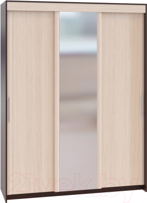 Шкаф Сокол-Мебель ШР-186.31 с зеркалом (венге/беленый дуб)