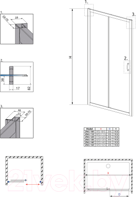 Душевая дверь Radaway Premium Plus DWJ / 33313-01-06N