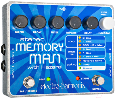 

Педаль электрогитарная Electro-Harmonix, Stereo Memory Man w/Hazarai