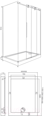 Душевой уголок BAS Пуэрта 120x80