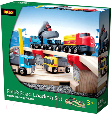Железная дорога игрушечная Brio Дорога с автодорогой 33210 (переездом и мостом)