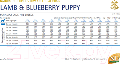 Сухой корм для собак Farmina N&D Low Grain Lamb & Blueberry Puppy Mini (800г)