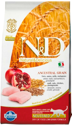 Сухой корм для кошек Farmina N&D Low Grain Chicken & Pomegranate Neutered (5кг)