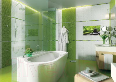 Бордюр Golden Tile Relax Aura 49С411 (400x30, зеленый)