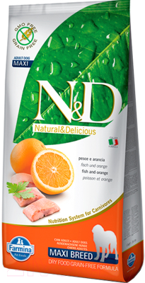 Сухой корм для собак Farmina N&D Grain Free Codfish & Orange Adult Maxi (12кг)