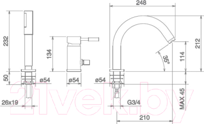 Смеситель La Torre Tower Tech 12045 EX (хром)